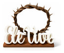 Decoração Cristã Ele Vive com Coroa de Espinhos