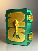 Porta Figurinhas Copa do Mundo 2026 com Taça – Verde e Dourado